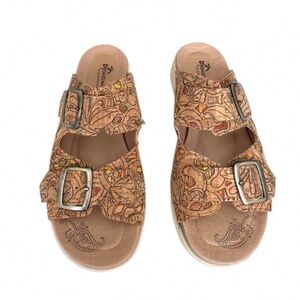 Dromedaris- Womens Sandals,‎ Size: 39, Tan Pattern
